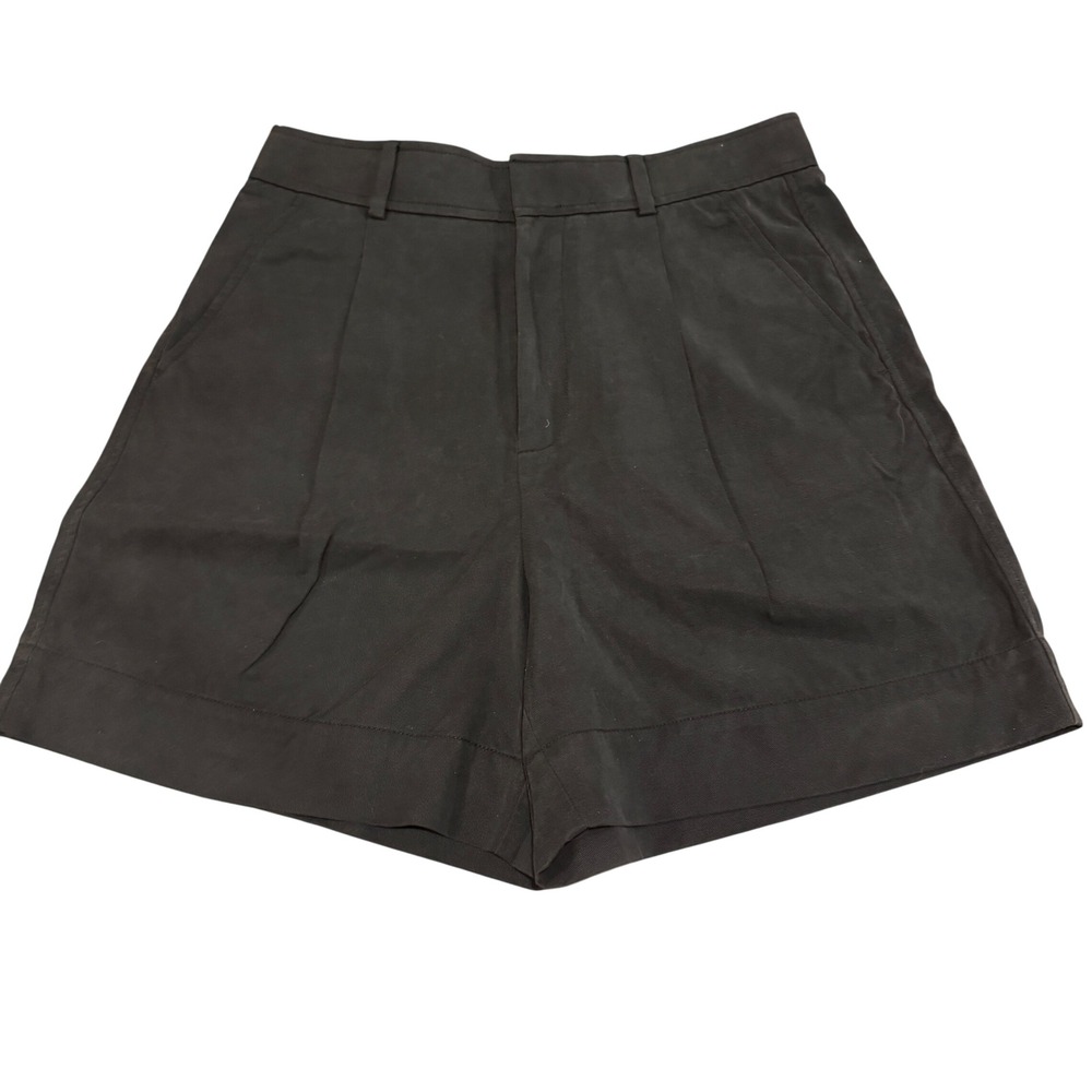 Everlane Black Tencel Cotton Wide Leg Shorts Sz8 Minimal Chic Eco Preppy Capsule